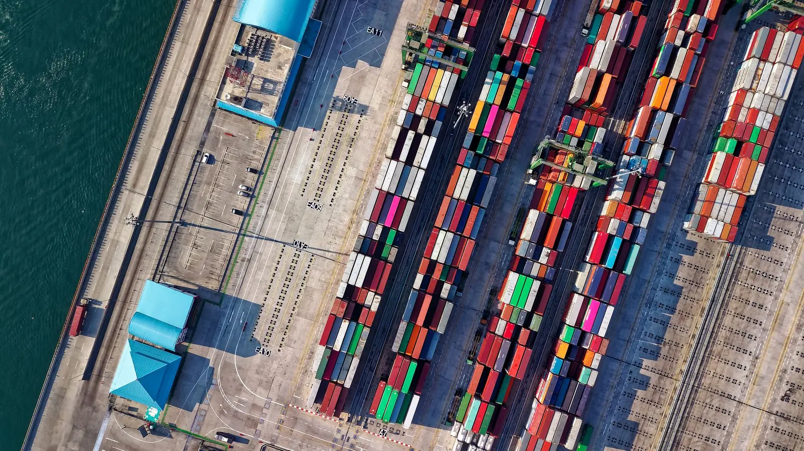 Containerterminal von oben